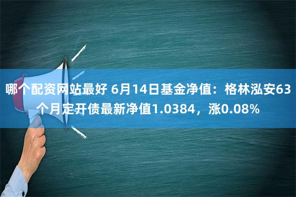 哪个配资网站最好 6月14日基金净值：格林泓安63个月定开债最新净值1.0384，涨0.08%