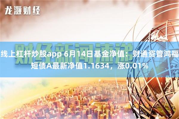 线上杠杆炒股app 6月14日基金净值：财通资管鸿福短债A最新净值1.1634，涨0.01%