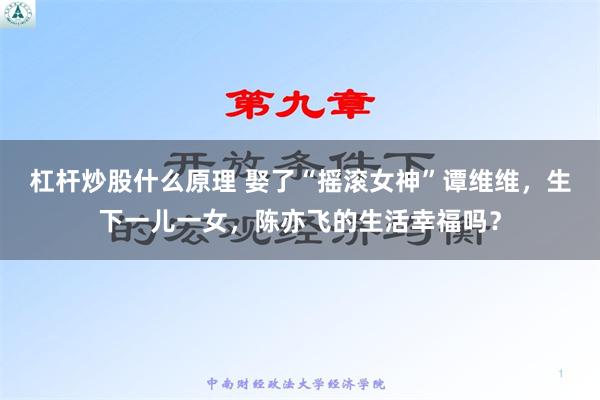 杠杆炒股什么原理 娶了“摇滚女神”谭维维，生下一儿一女，陈亦飞的生活幸福吗？