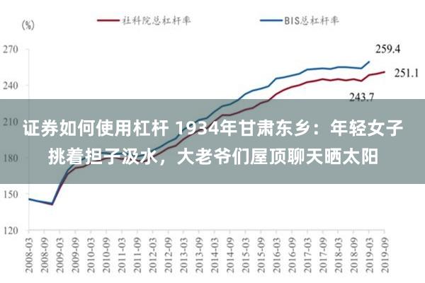 证券如何使用杠杆 1934年甘肃东乡：年轻女子挑着担子汲水，大老爷们屋顶聊天晒太阳