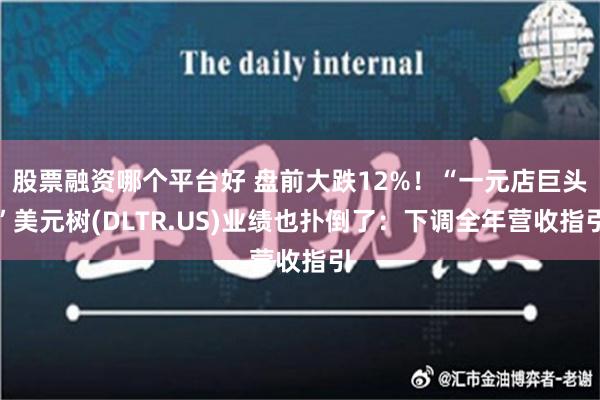 股票融资哪个平台好 盘前大跌12%！“一元店巨头”美元树(DLTR.US)业绩也扑倒了：下调全年营收指引