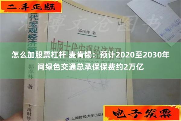 怎么加股票杠杆 麦肯锡：预计2020至2030年间绿色交通总承保保费约2万亿