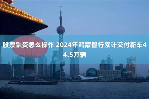 股票融资怎么操作 2024年鸿蒙智行累计交付新车44.5万辆