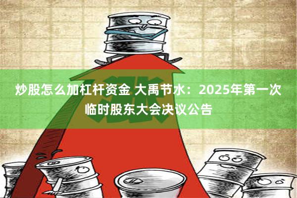 炒股怎么加杠杆资金 大禹节水：2025年第一次临时股东大会决议公告